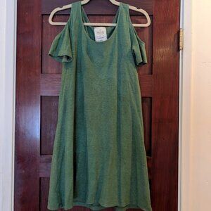 XSmall Juniper Bohemian Folk Kiss My Shoulders Dress Jersey Hemp Cotton Blend